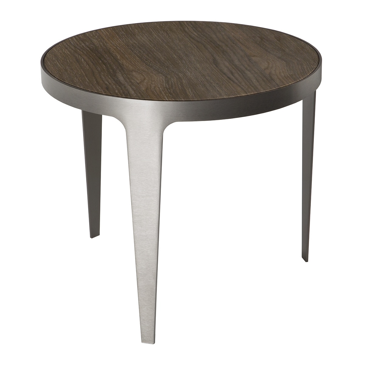 Mesa auxiliar redonda de madera de roble Herman Natuzzi Italia Roble Roble-1