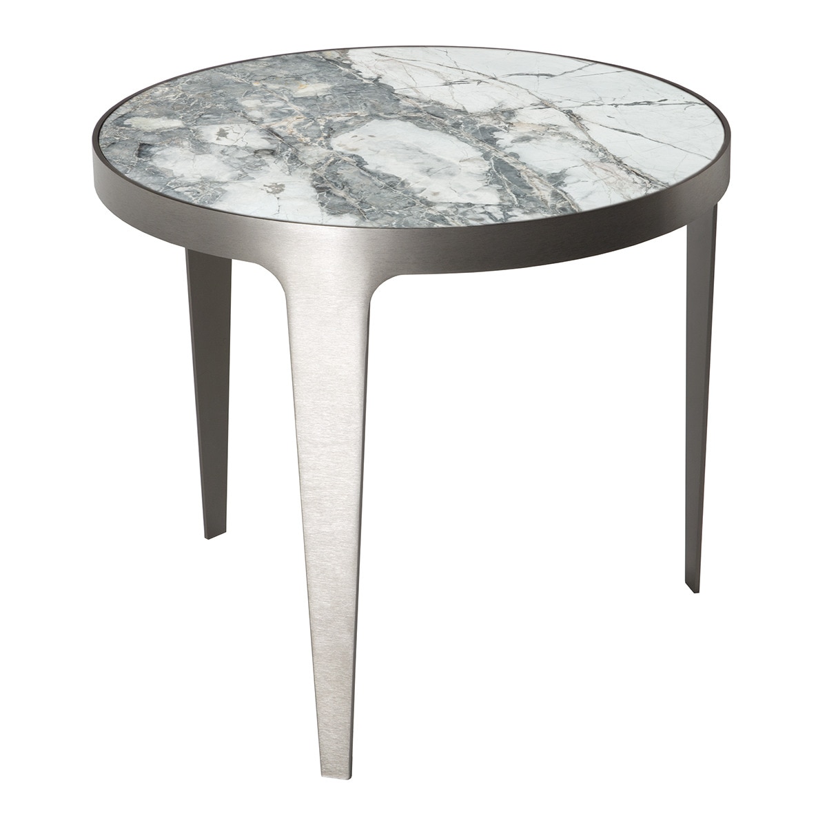 Imagen 0 de Mesa auxiliar redonda de mármol Herman Natuzzi Italia Gris