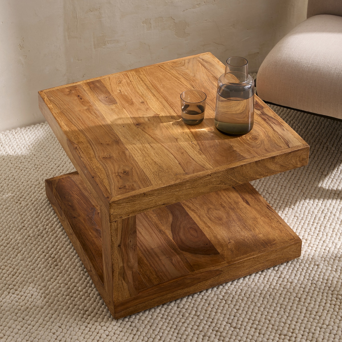 Mesa Auxiliar de Pau-Rosa Bombay Nogueira-1