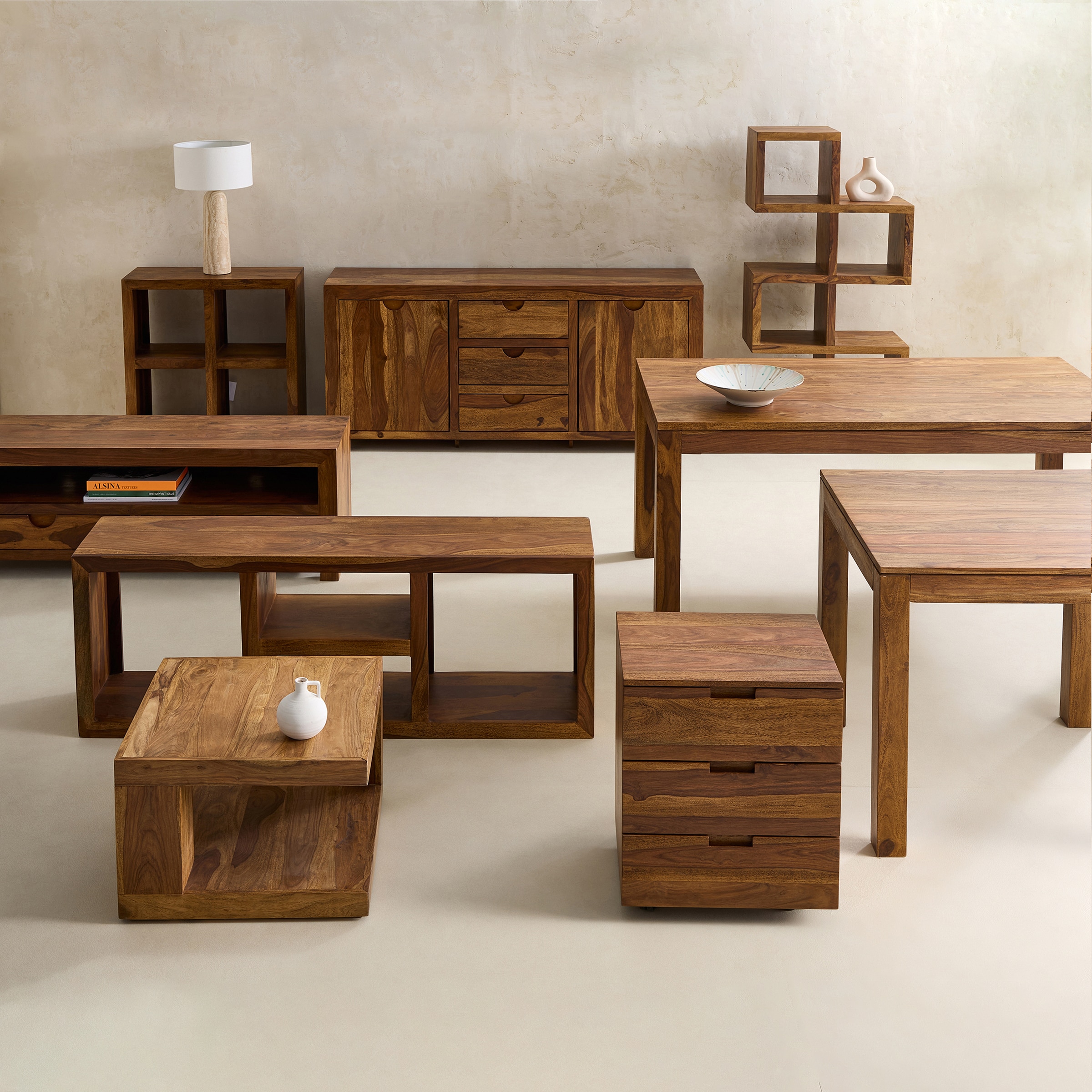 Mesa Auxiliar de Pau-Rosa Bombay Nogueira-5