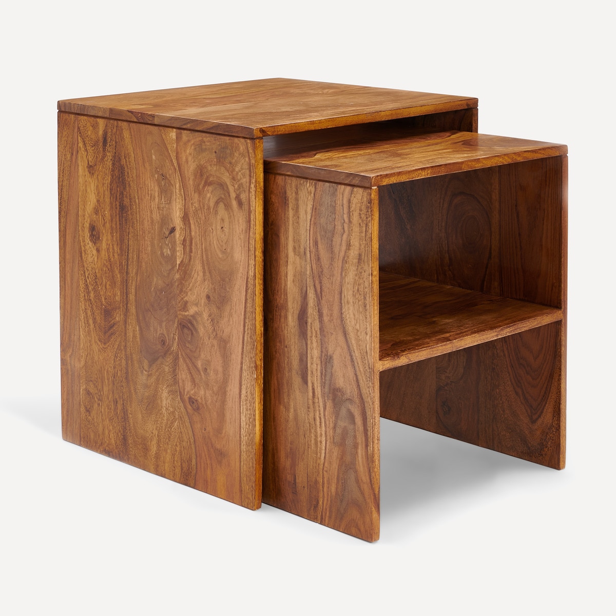Set de 2 mesas auxiliares nido de madera de palisandro Bombay El Corte Inglés - Nogal Nogal-1