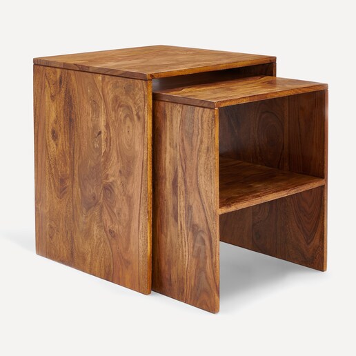 Set de 2 mesas auxiliares nido de madera de palisandro Bombay El Corte Inglés