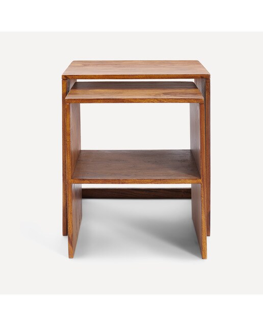 Set de 2 mesas auxiliares nido de madera de palisandro Bombay El Corte Inglés - Nogal Nogal-2
