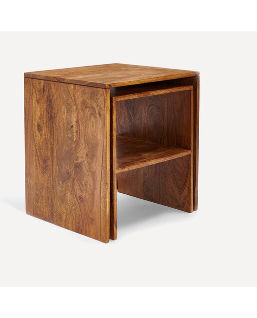 Set de 2 mesas auxiliares nido de madera de palisandro Bombay El Corte Inglés - Nogal Nogal-4
