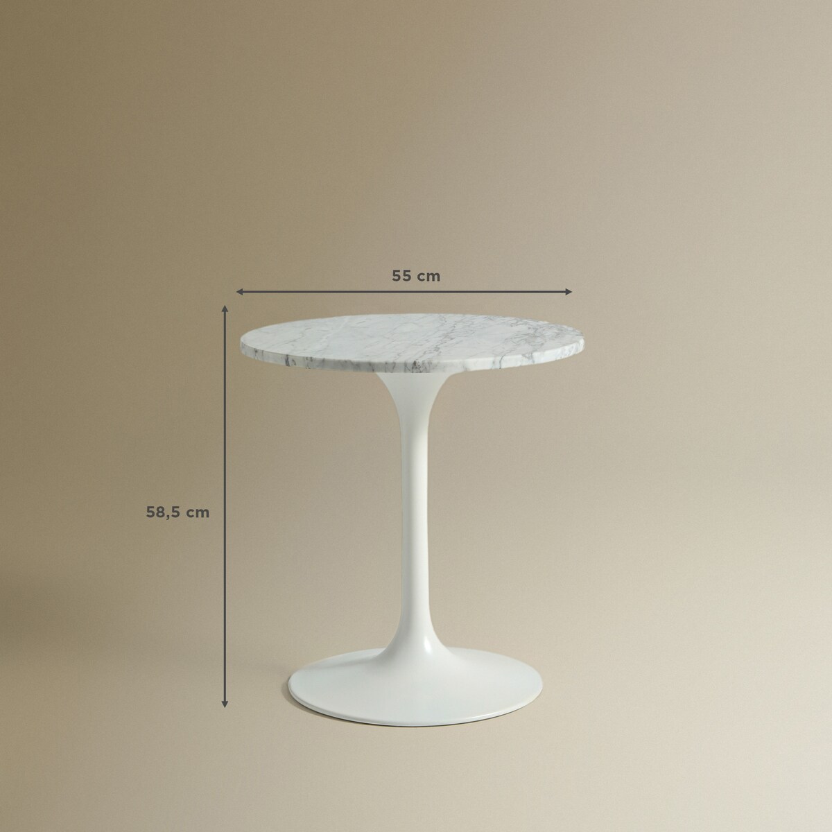 Mesa auxiliar de mármore Icon Branco-8