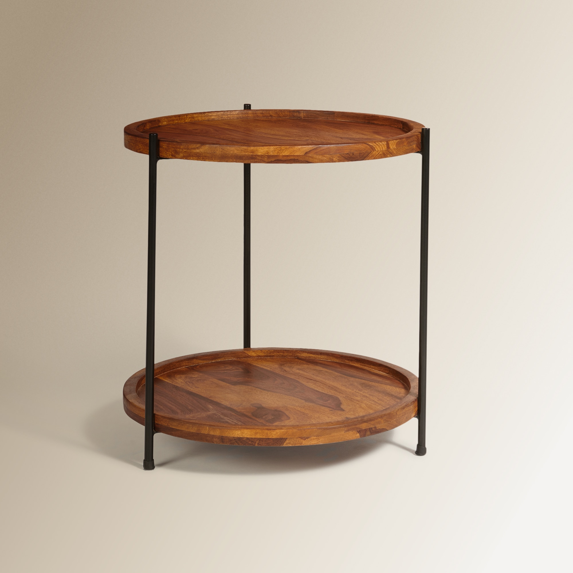 Mesa Auxiliar Redonda Belice Natural / Preto-1