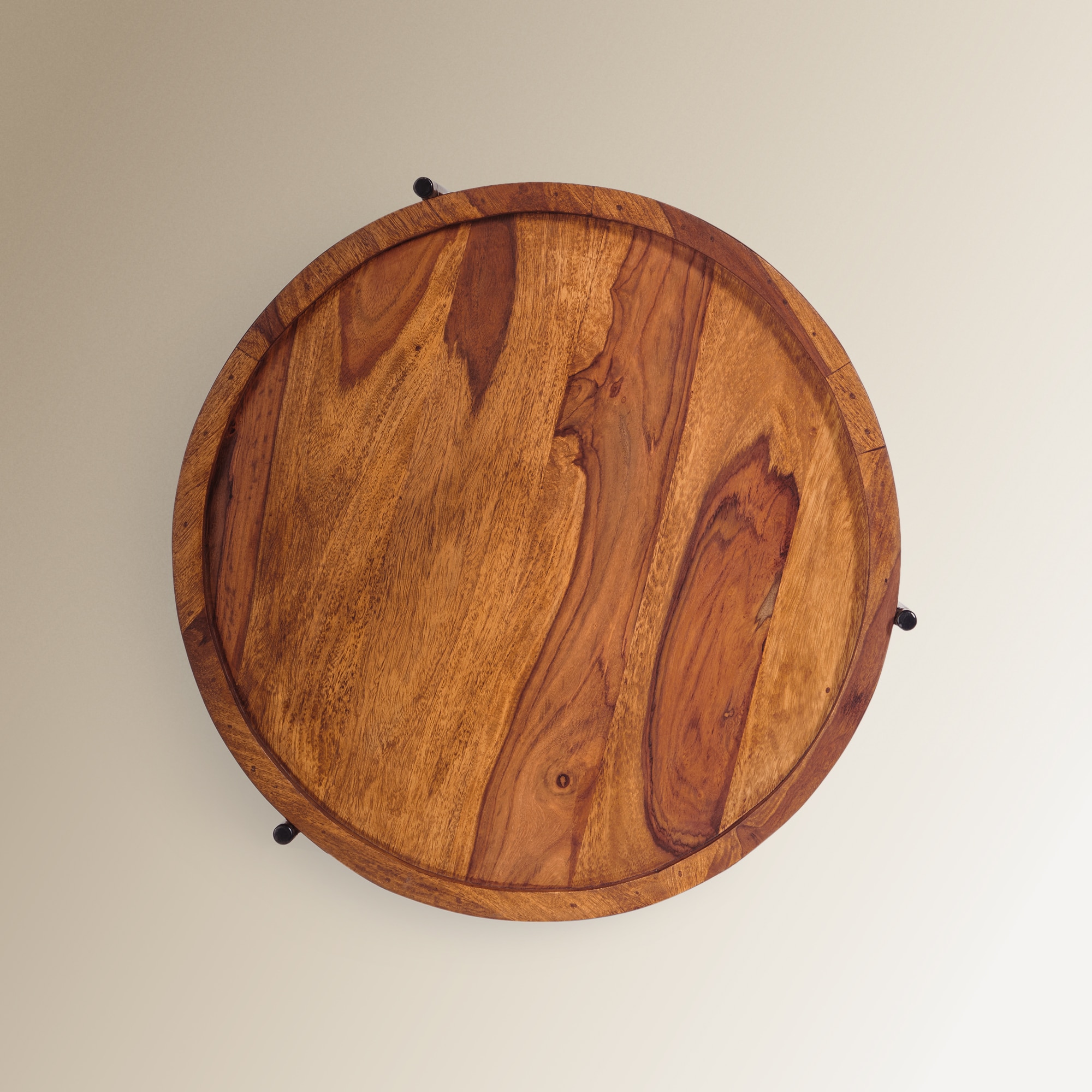 Mesa Auxiliar Redonda Belice Natural / Preto-4