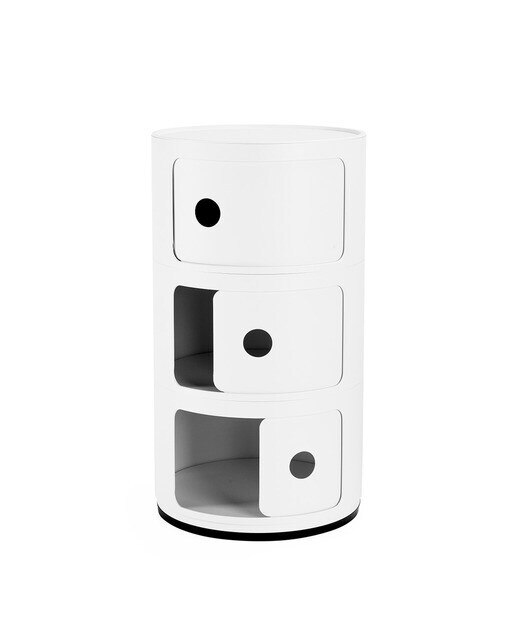 Mesa auxiliar de plástico reciclado Componibili Kartell - Blanco mate Blanco mate-2