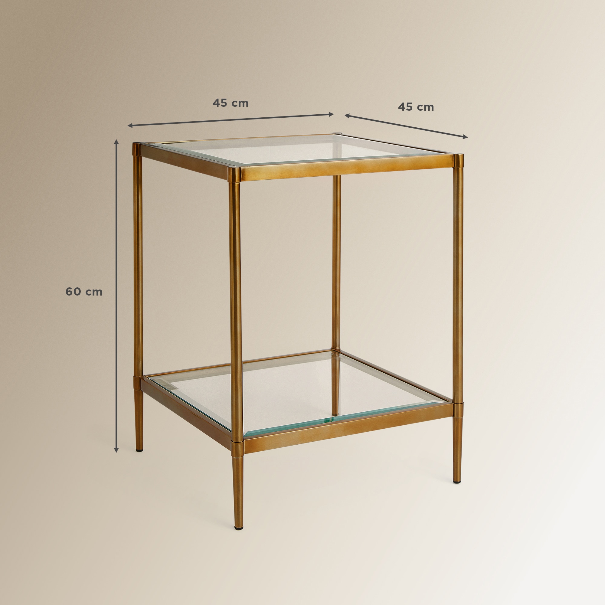 Mesa auxiliar de acero y cristal Marlon El Corte Inglés - Dorado Dorado-7