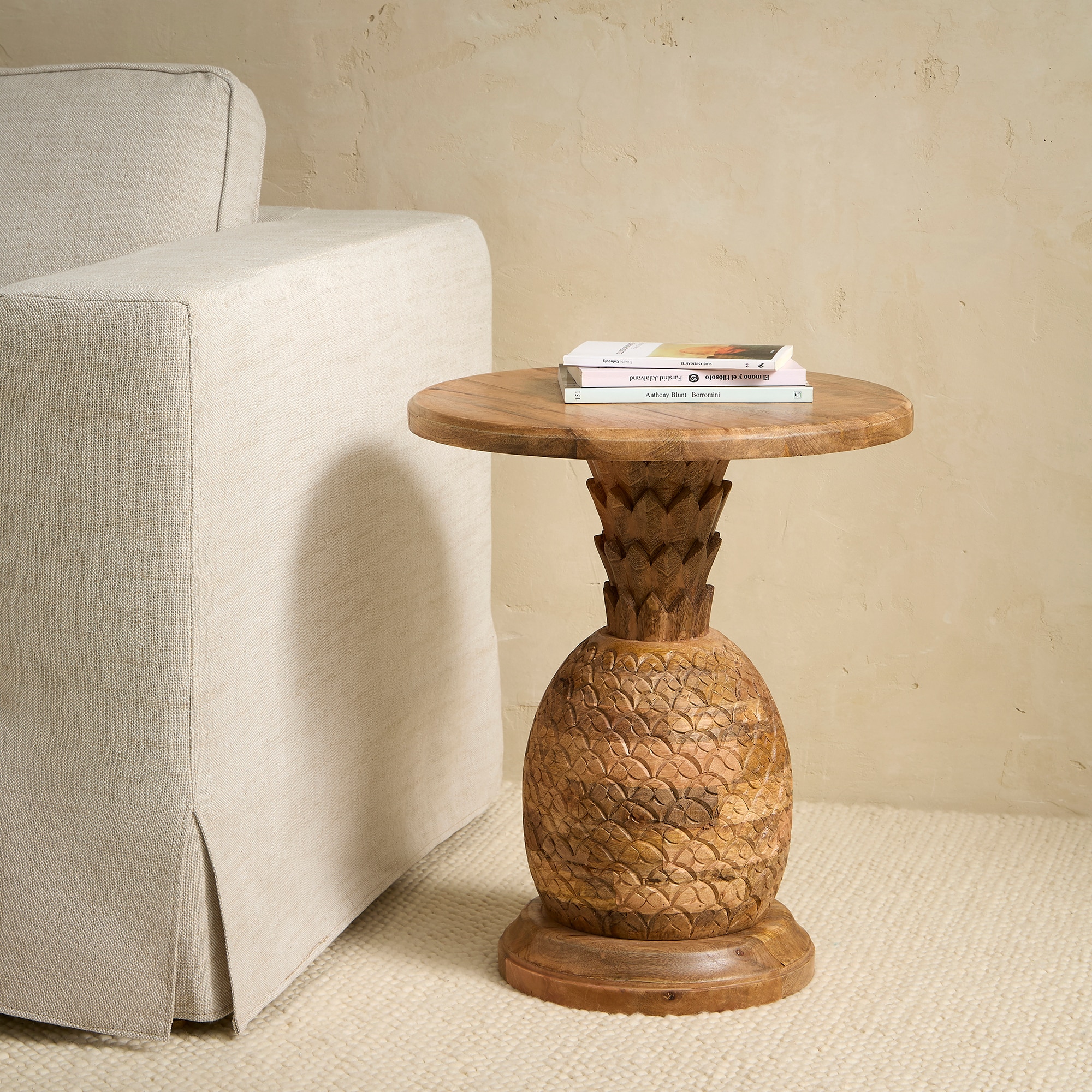 Imagem 0 de Mesa Auxiliar de Madeira de Mangueira Jaipur