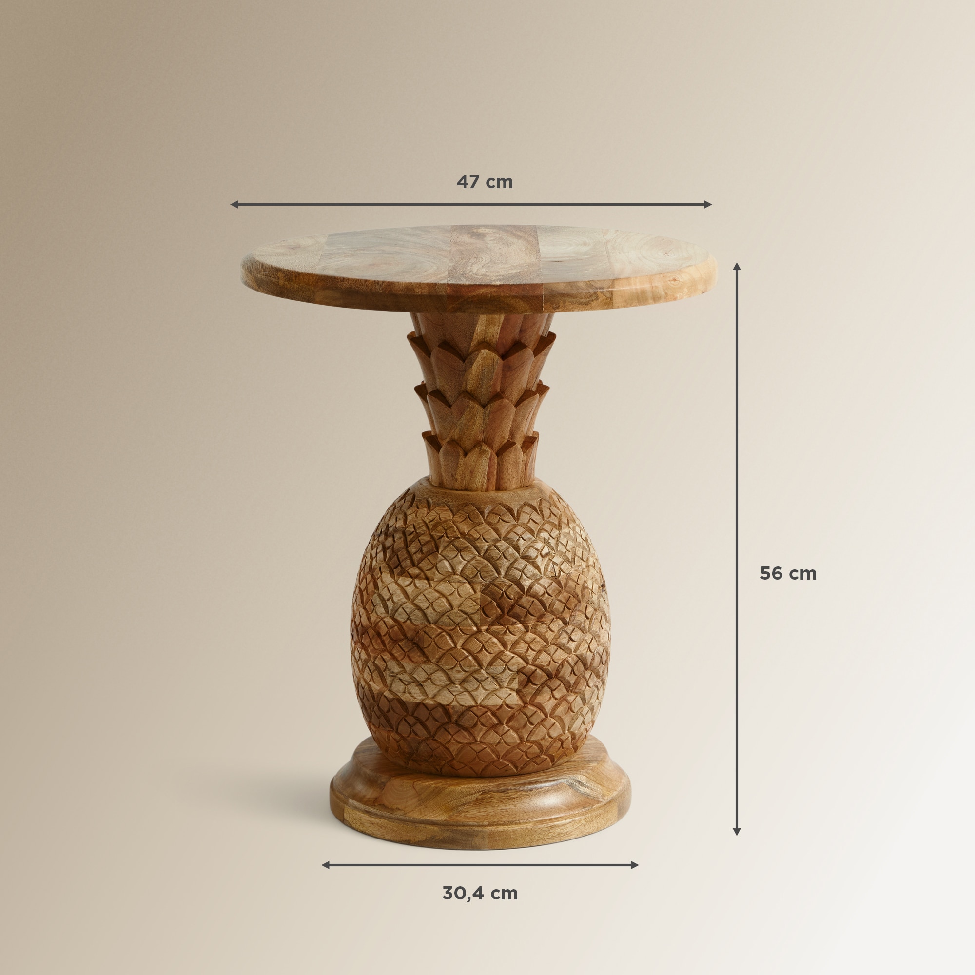 Mesa Auxiliar de Madeira de Mangueira Jaipur Natural-6