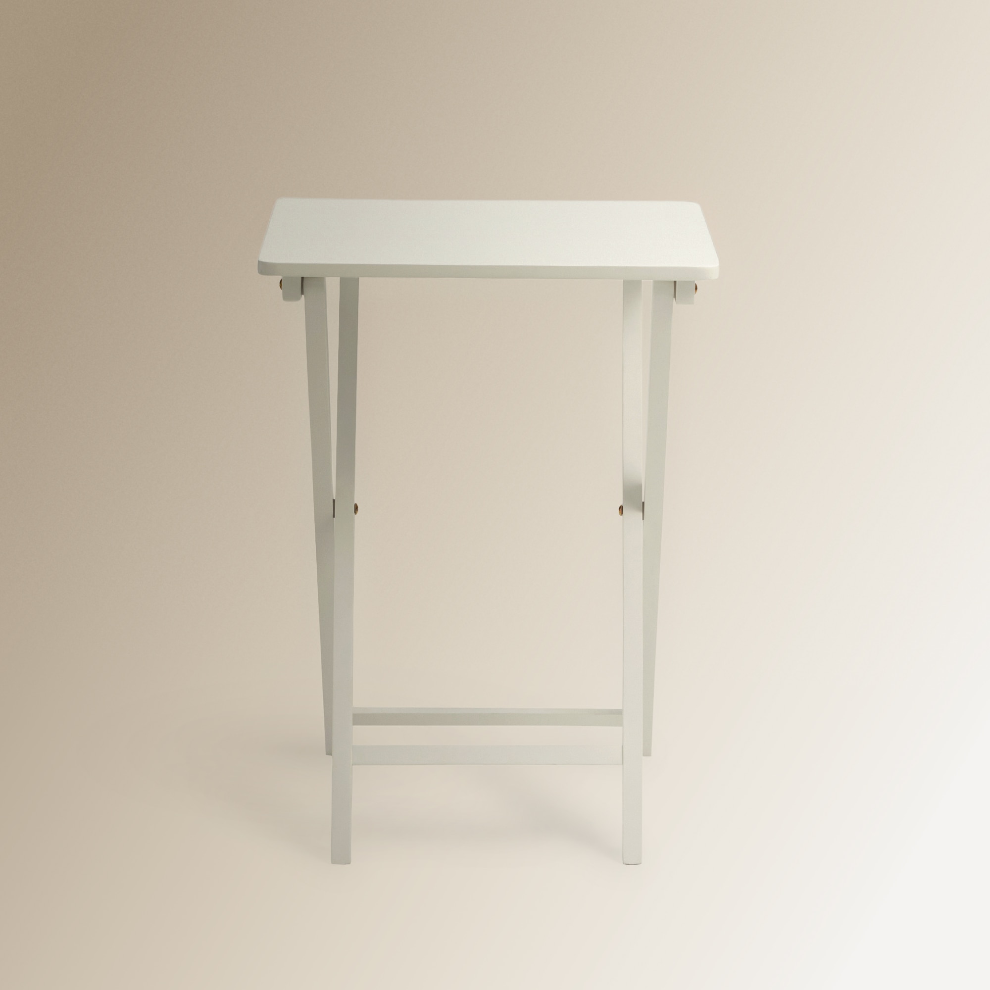 Set de 2 mesas auxiliares plegables de madera de hevea Parson - Blanco Blanco-6