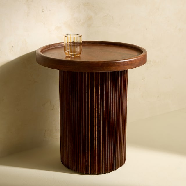 Imagem 0 de Mesa Auxiliar de Madeira de Mangueira Curve