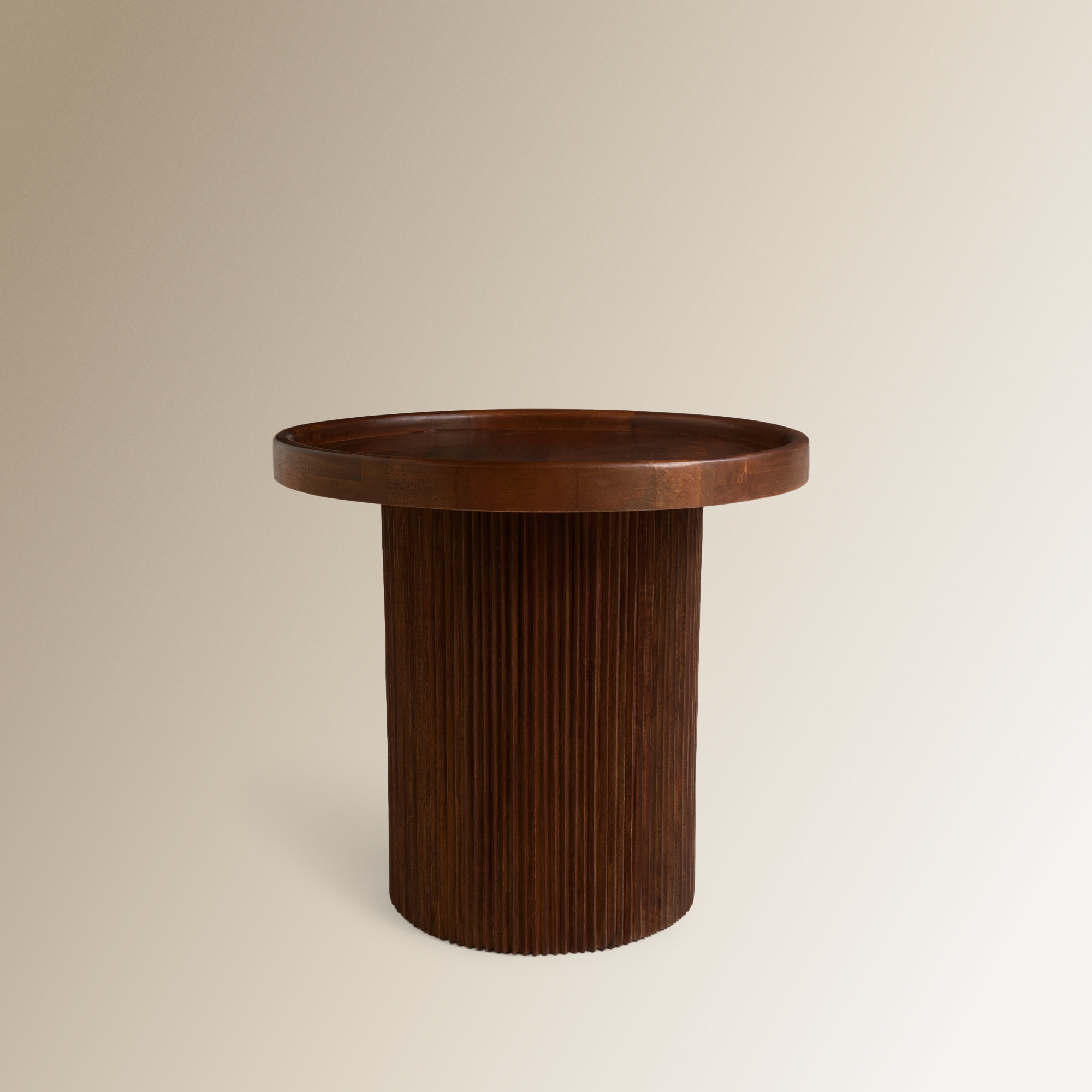 Mesa Auxiliar de Madeira de Mangueira Curve Castanho-2