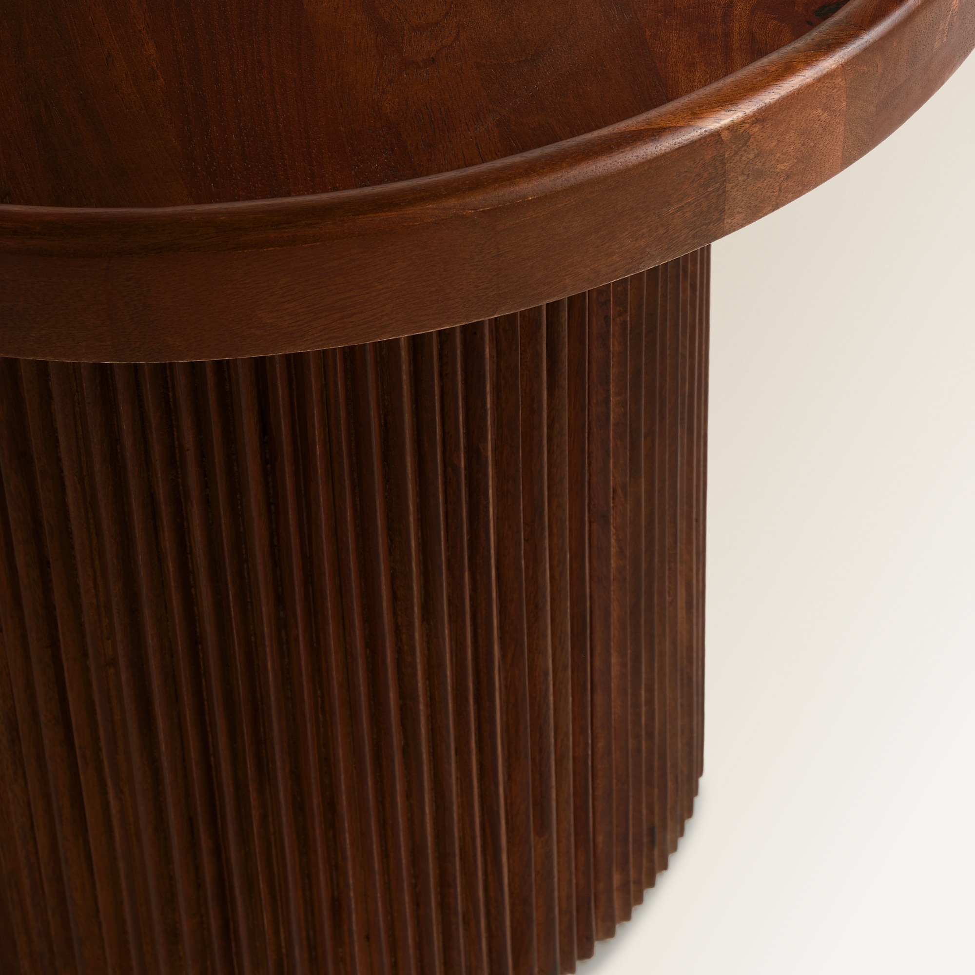 Mesa Auxiliar de Madeira de Mangueira Curve Castanho-4