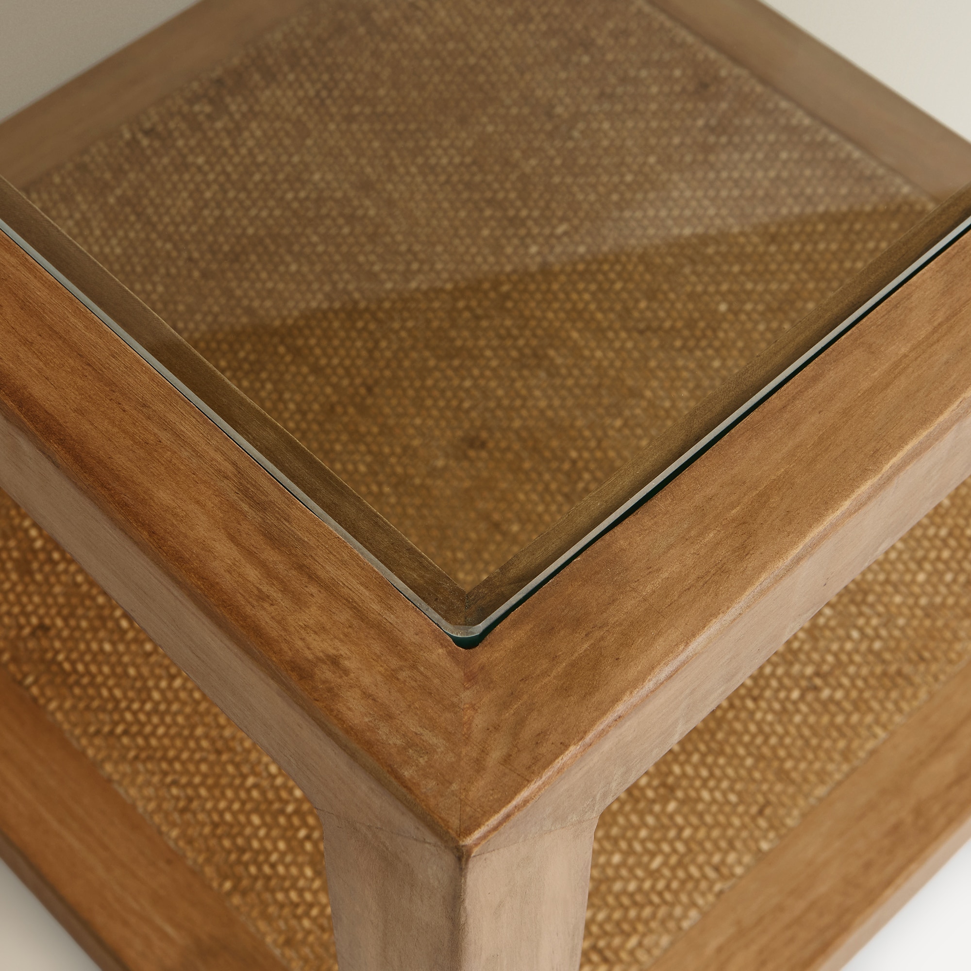 Mesa Auxiliar de Madeira de Pinho Reciclado Manado Natural-5