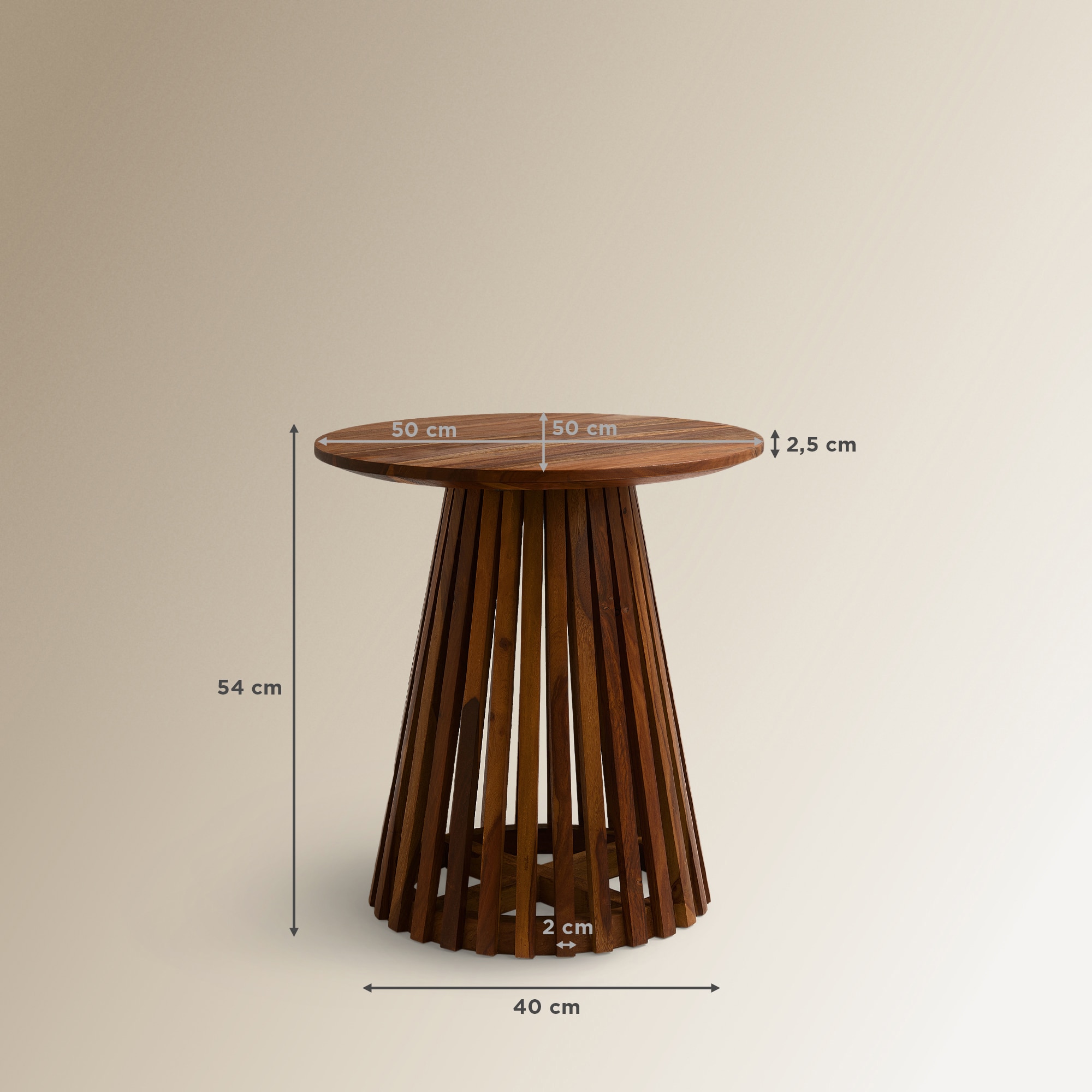 Mesa Auxiliar de Madeira de Palissandro Bruno Natural-8