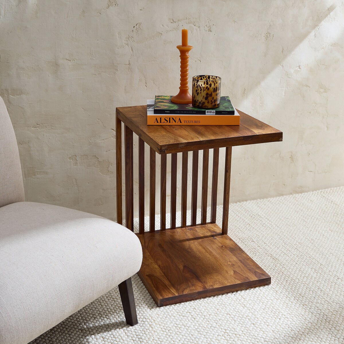 Mesa auxiliar de madera de palisandro Bruno C El Corte Inglés Natural-1