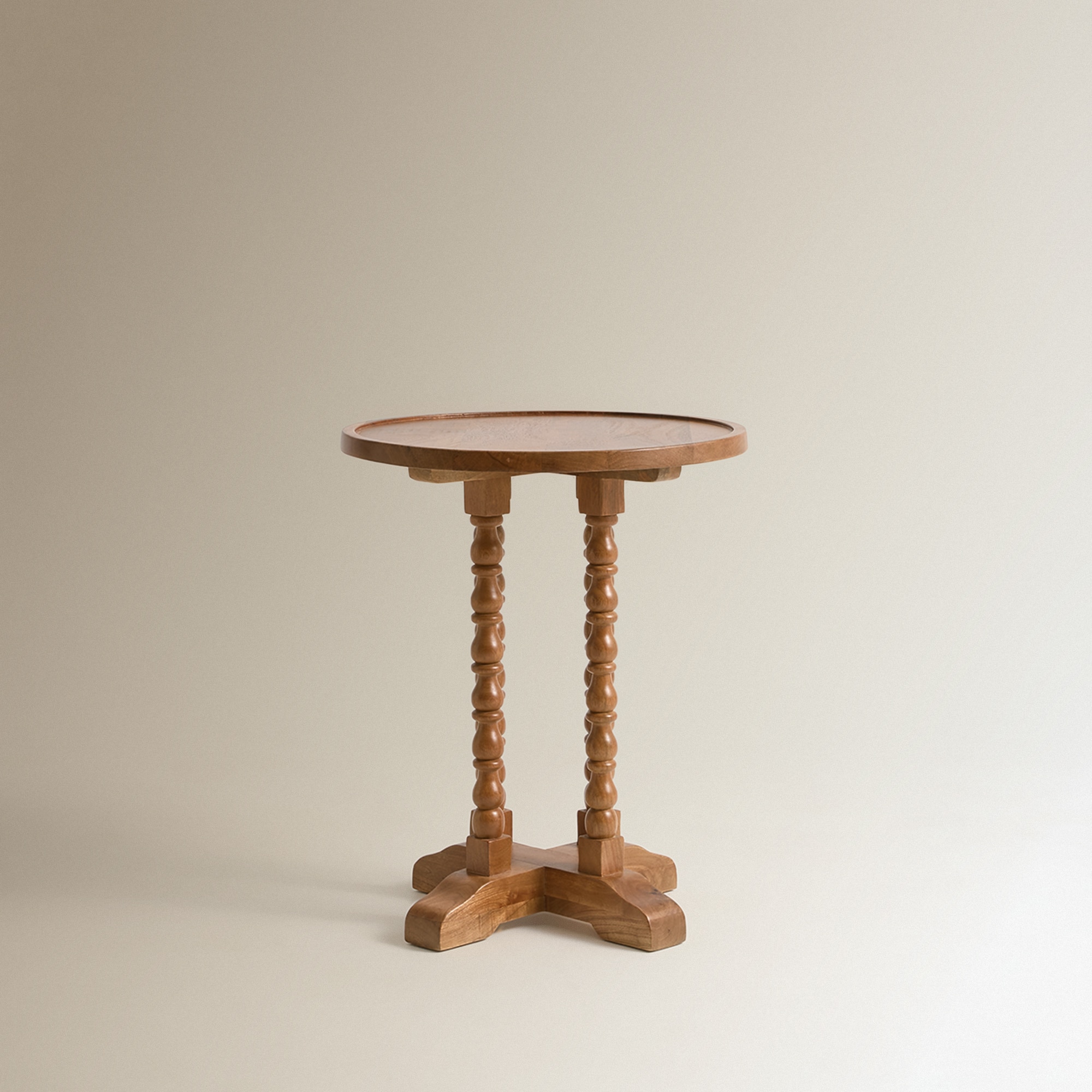 Mesa Auxiliar de Madeira de Mangueira Mila Natural-2