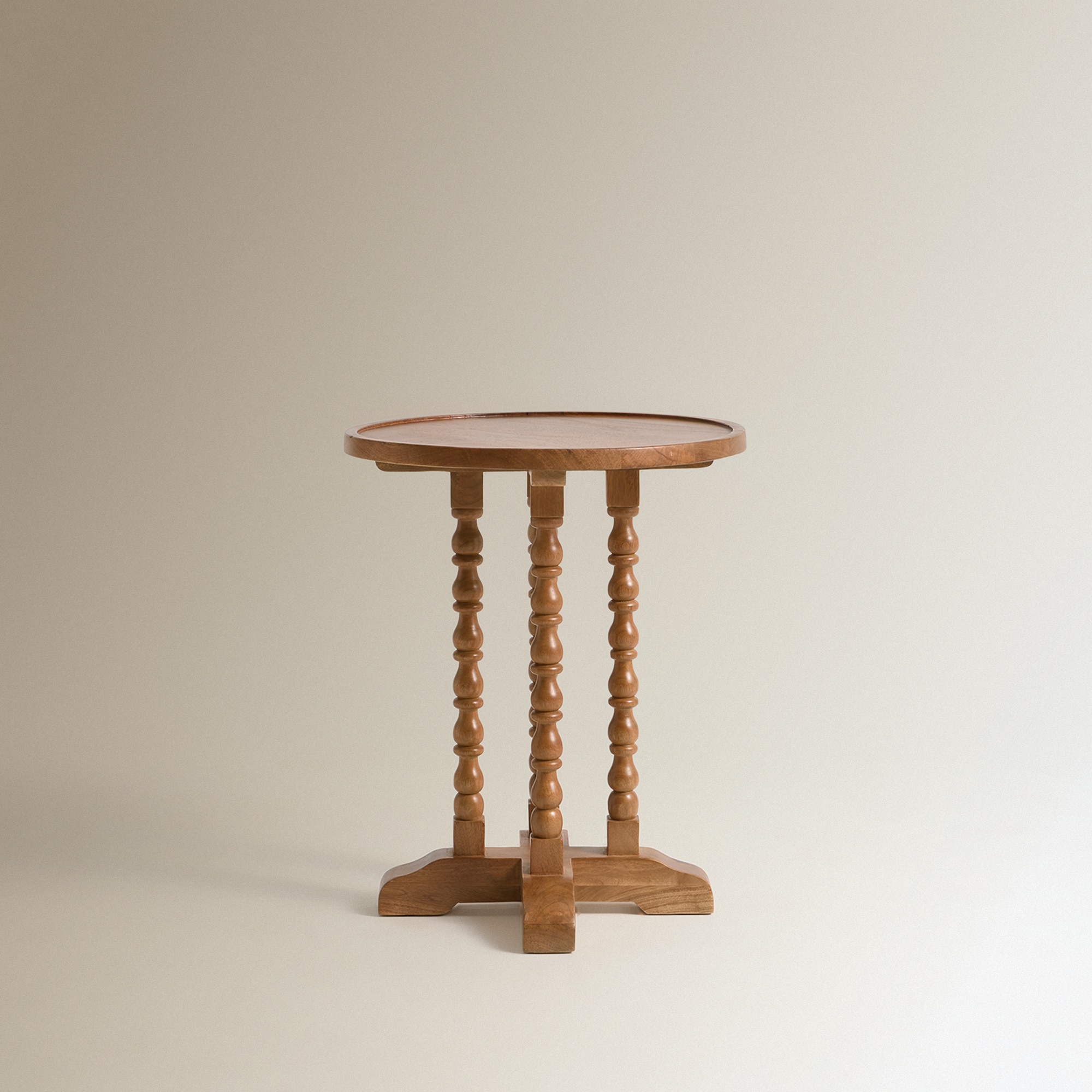 Mesa Auxiliar de Madeira de Mangueira Mila Natural-3