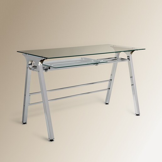 Mesa de escritorio de metal y cristal Steel El Corte Inglés