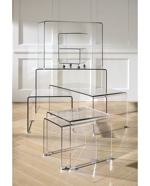 Mesa de Secretária de Vidro Shiny Transparente-7