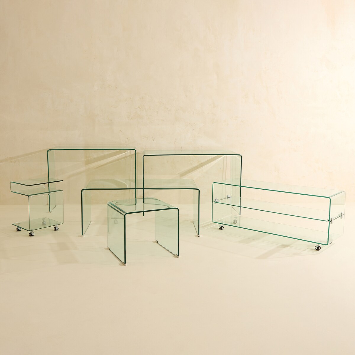Mesa de escritorio de cristal Shiny El Corte Inglés Cristal-9
