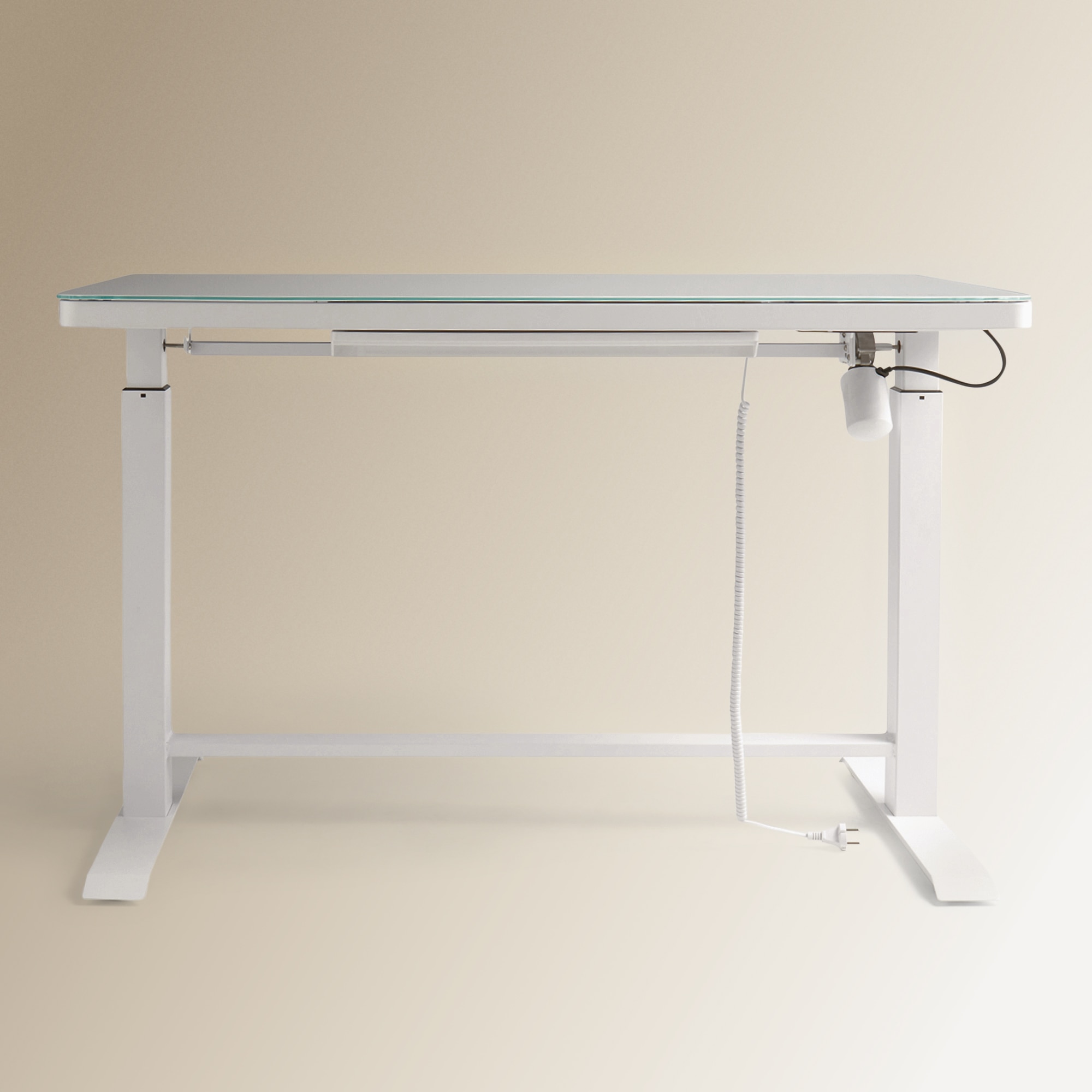 Secretária elevável eléctrica com USB Lift Branco-2