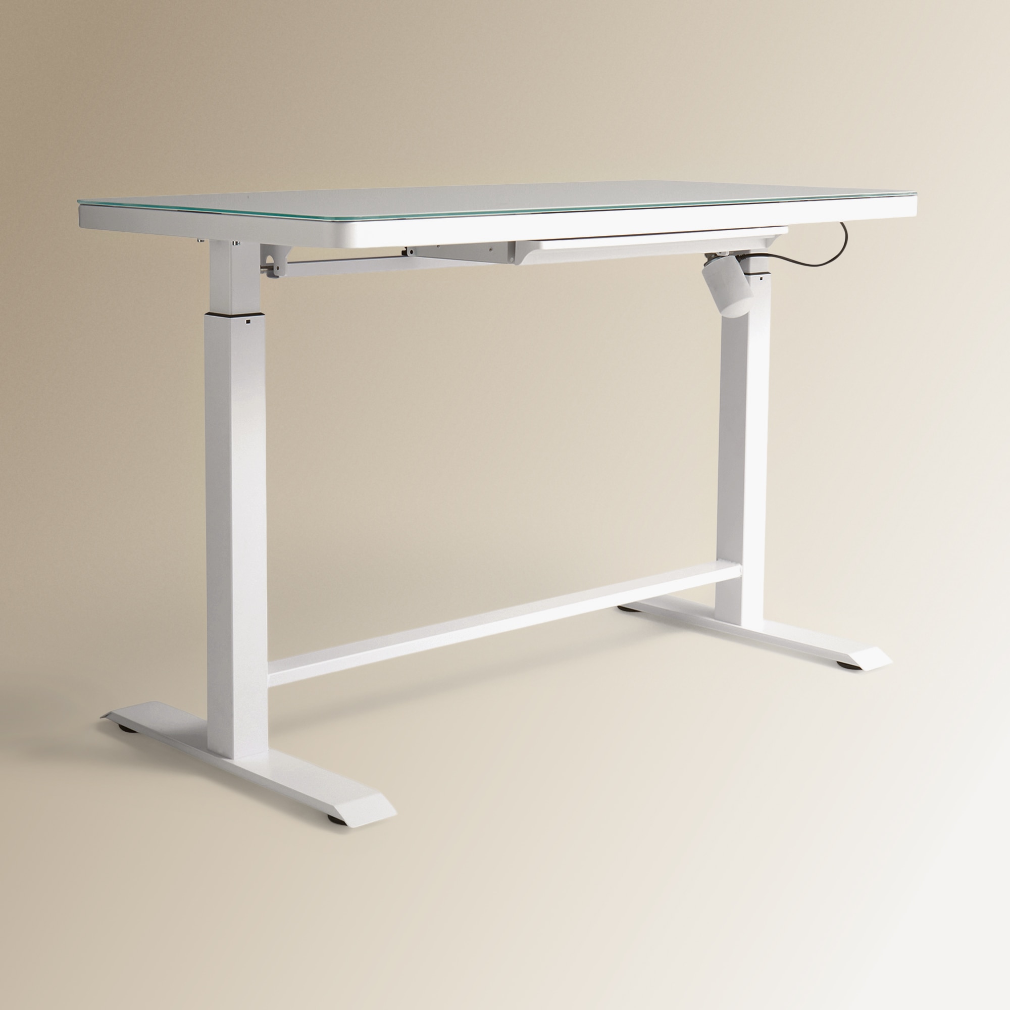 Secretária elevável eléctrica com USB Lift Branco-3