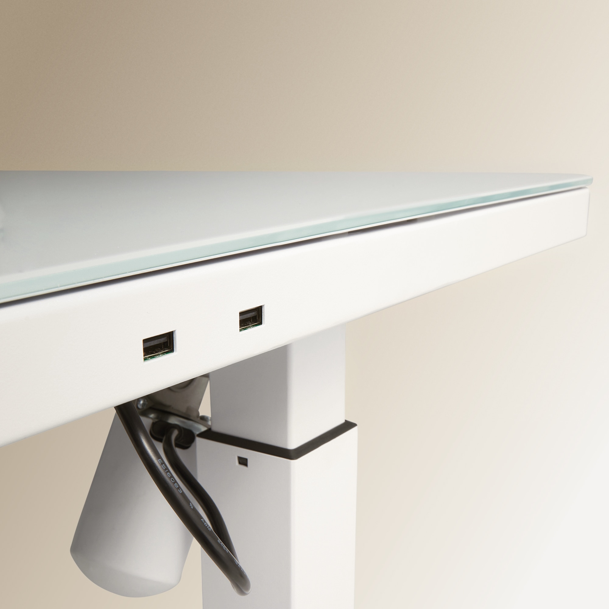 Secretária elevável eléctrica com USB Lift Branco-9