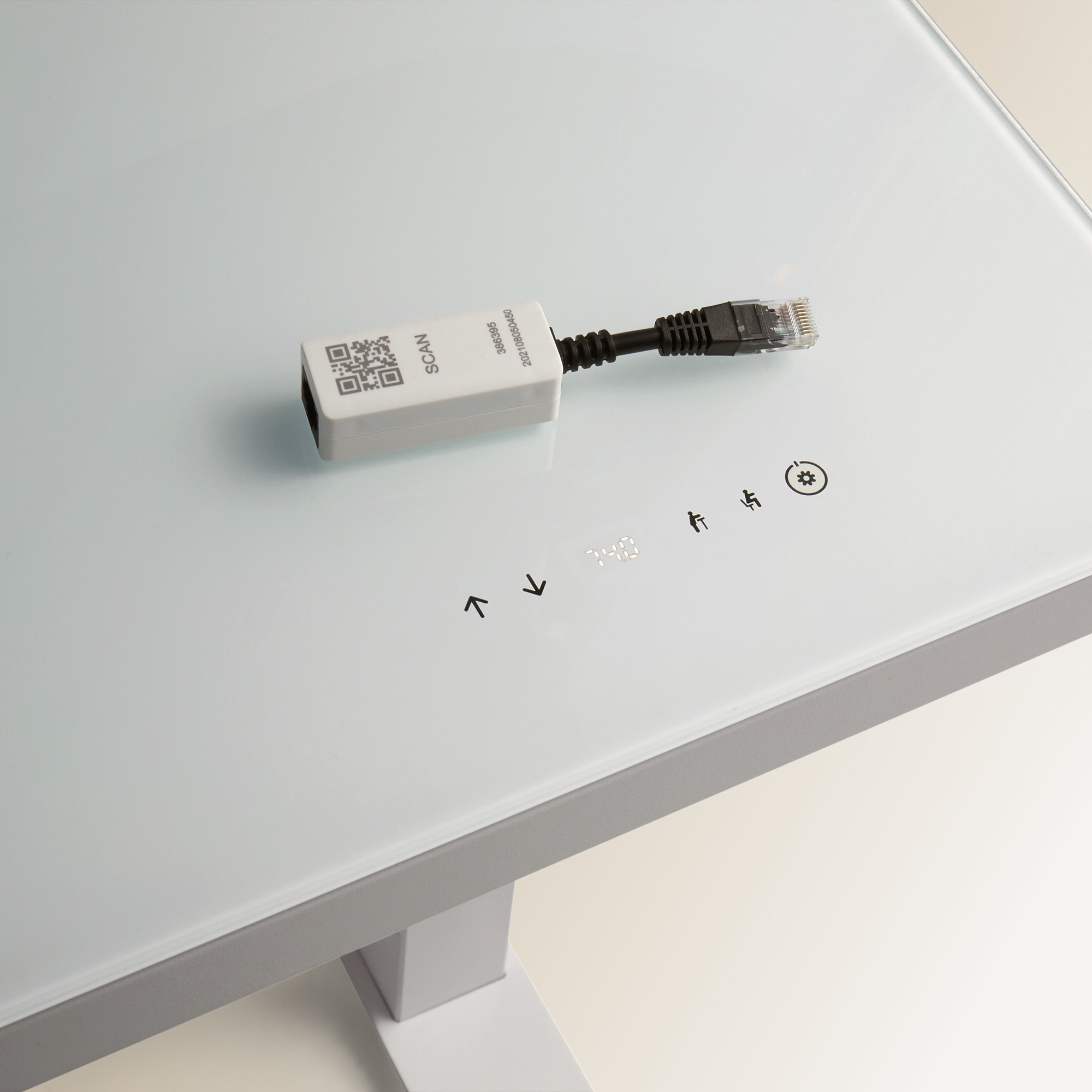 Secretária elevável eléctrica com USB Lift Branco-10