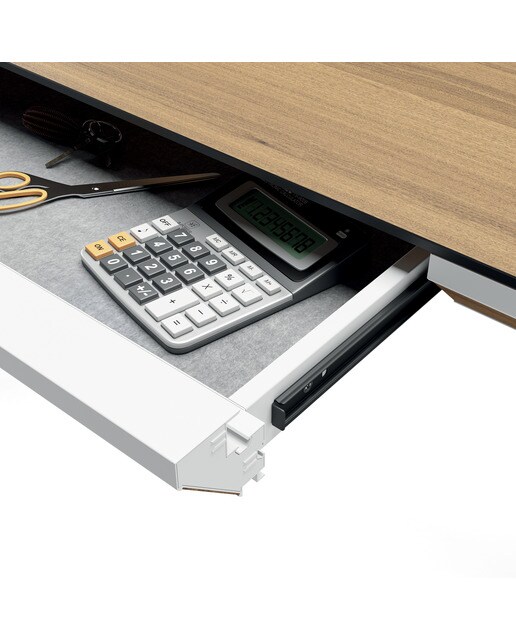 Mesa de Escritório Elevável Meier Branco/Carvalho-3