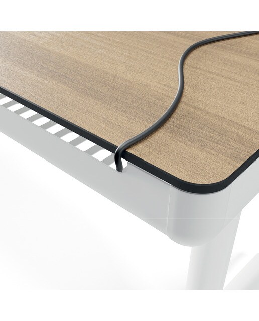 Mesa de Escritório Elevável Meier Branco/Carvalho-4