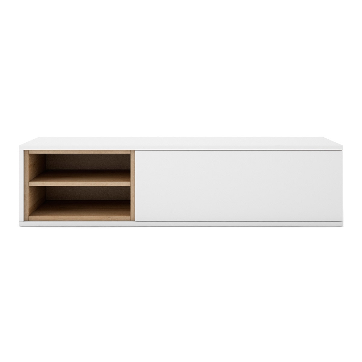 Mueble de TV con cajón y 2 huecos Home El Corte Inglés - Blanco / Canela Blanco / Canela-1
