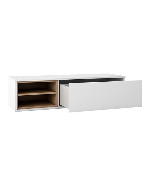 Mueble de TV con cajón y 2 huecos Home El Corte Inglés - Blanco / Canela Blanco / Canela-2