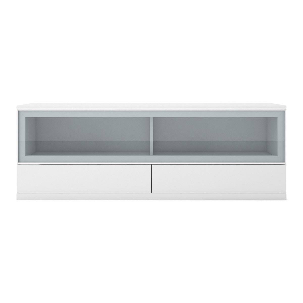Móvel de TV com 1 porta de vidro e 2 gavetas Home Branco-1