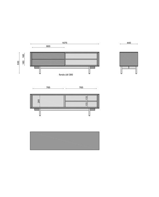 Móvel de TV Moss - 167,5 cm Branco-5