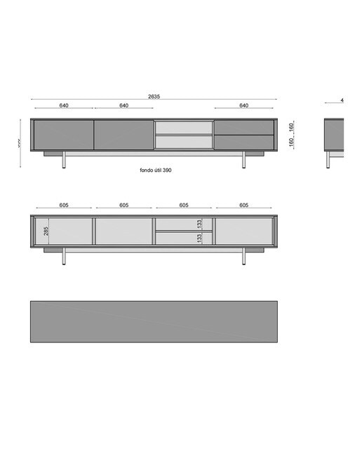 Móvel de TV Moss - 263,5 cm Rola / Areia-6