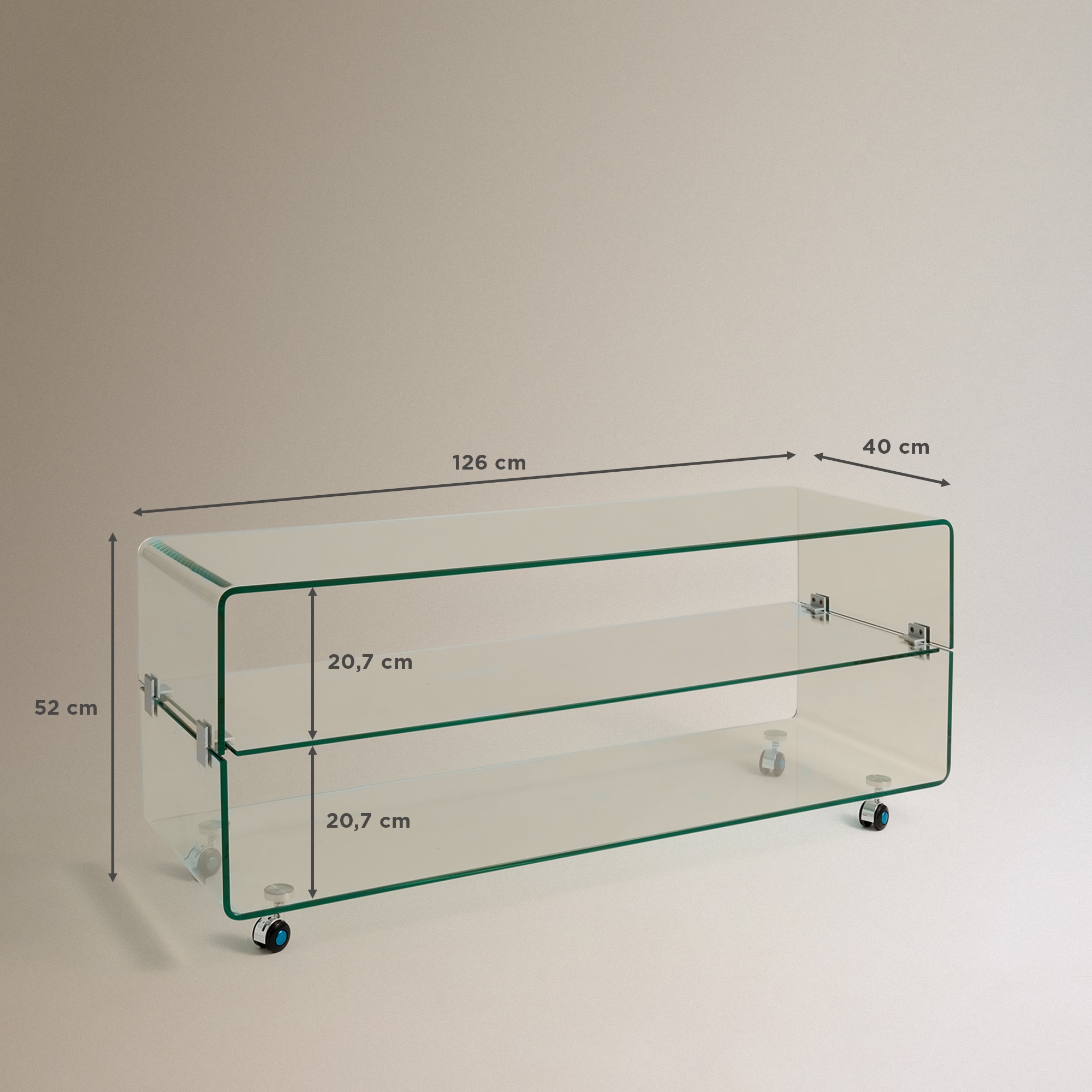 Móvel de TV de Cristal Shiny Transparente-9