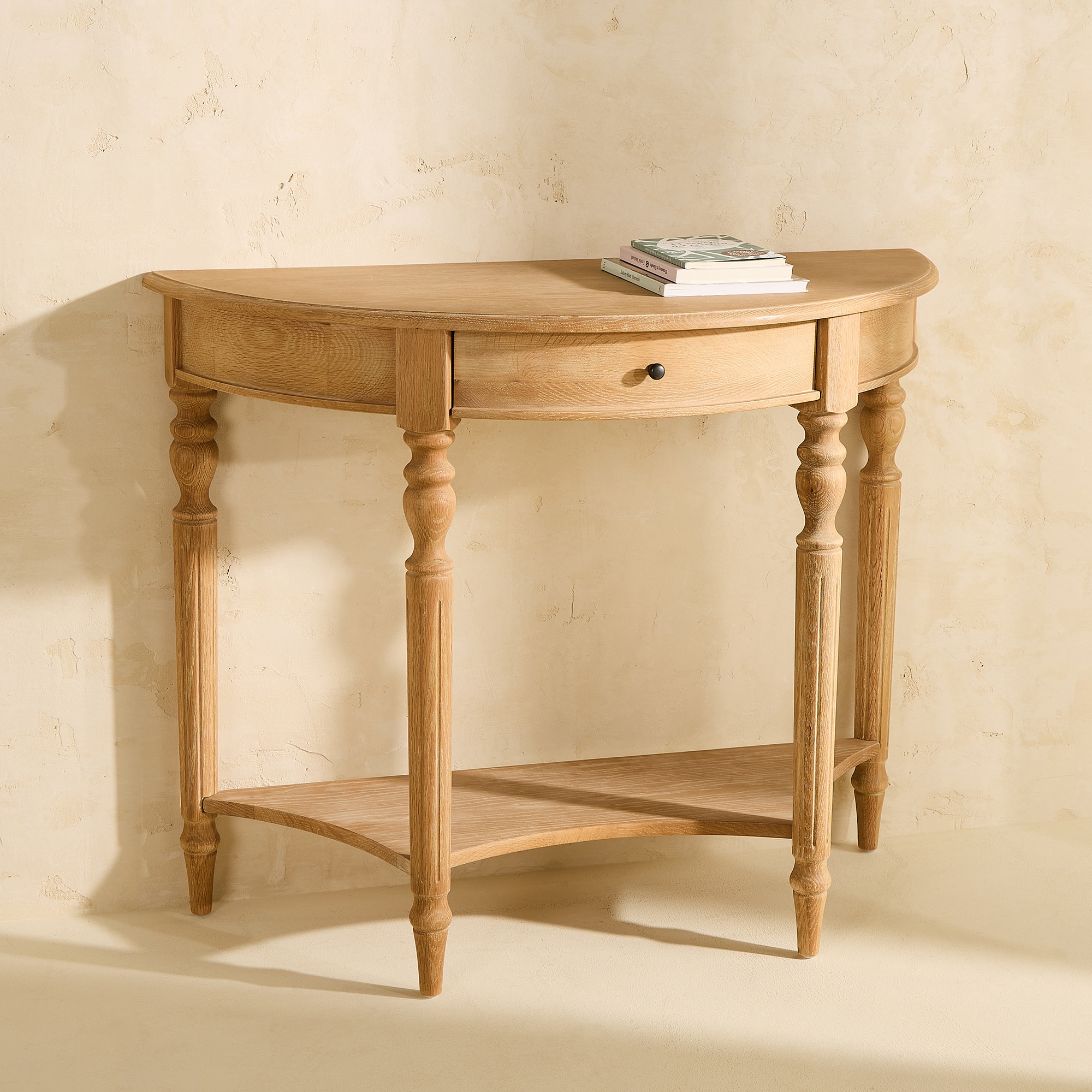 Imagem 0 de Consola de Madeira de Carvalho Semicircular Vintage