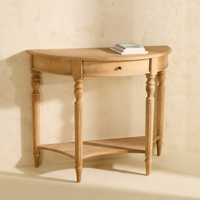 Imagen 0 de Consola de madera de roble semicircular Vintage El Corte Inglés