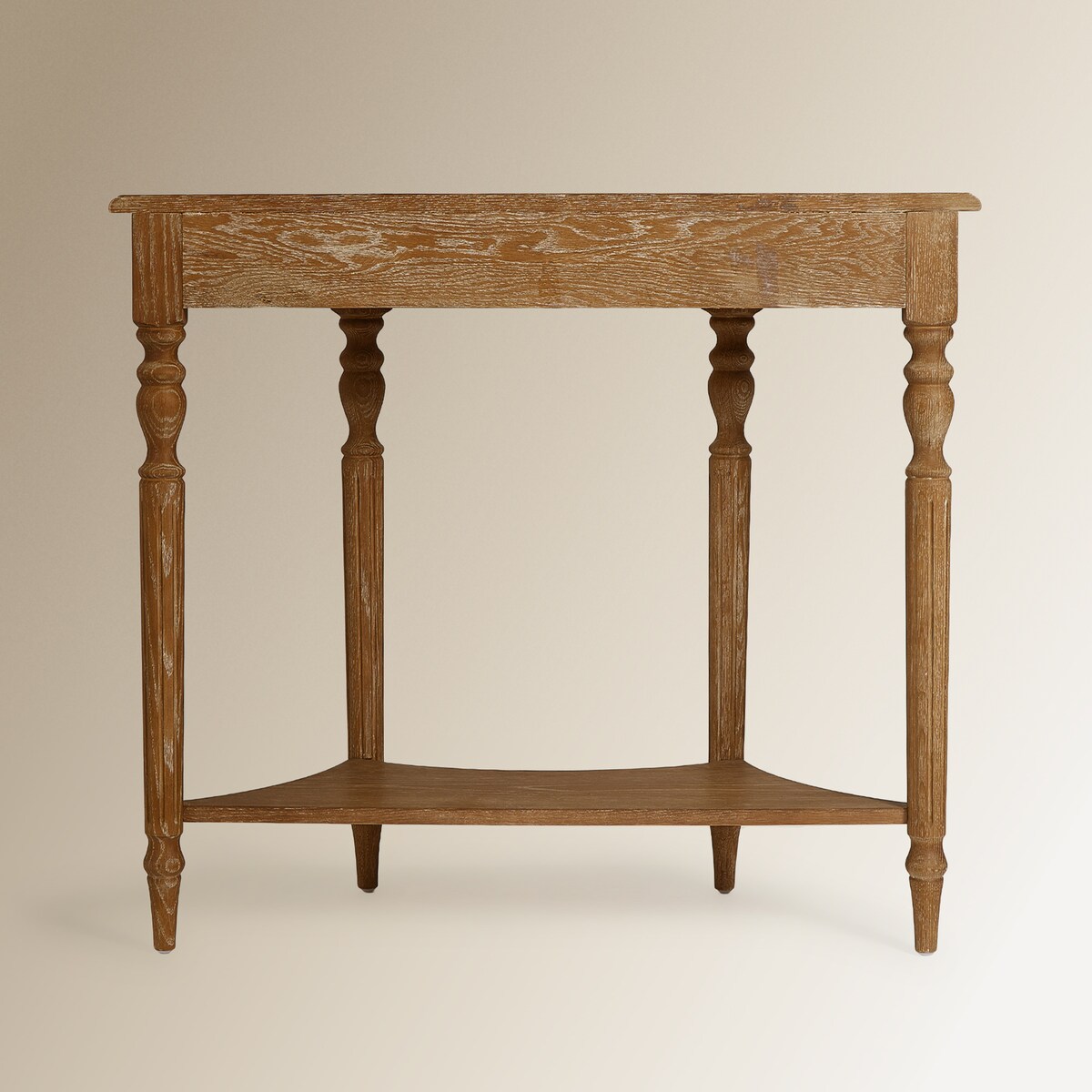 Consola de Madeira de Carvalho Semicircular Vintage Natural-5