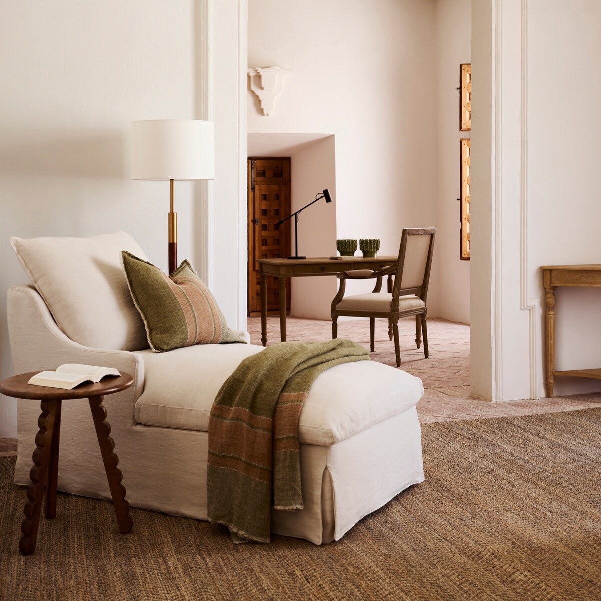 Consola de Madeira de Carvalho Semicircular Vintage Natural-9