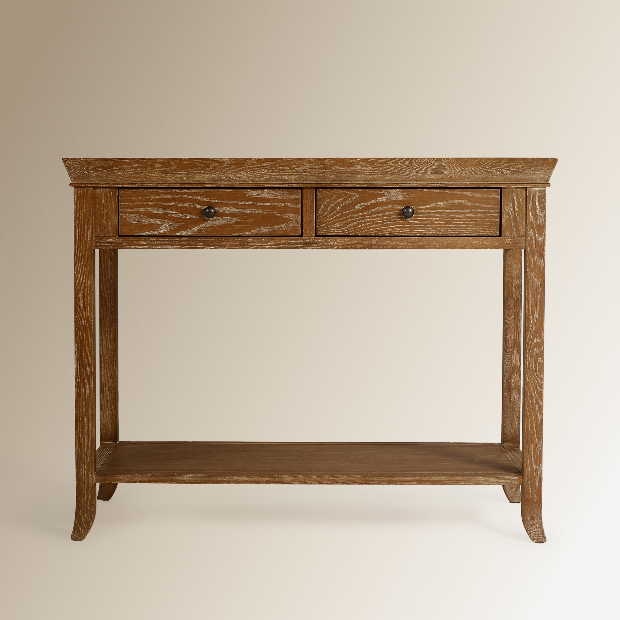 Consola de Madeira de Carvalho Retangular Vintage Natural-3