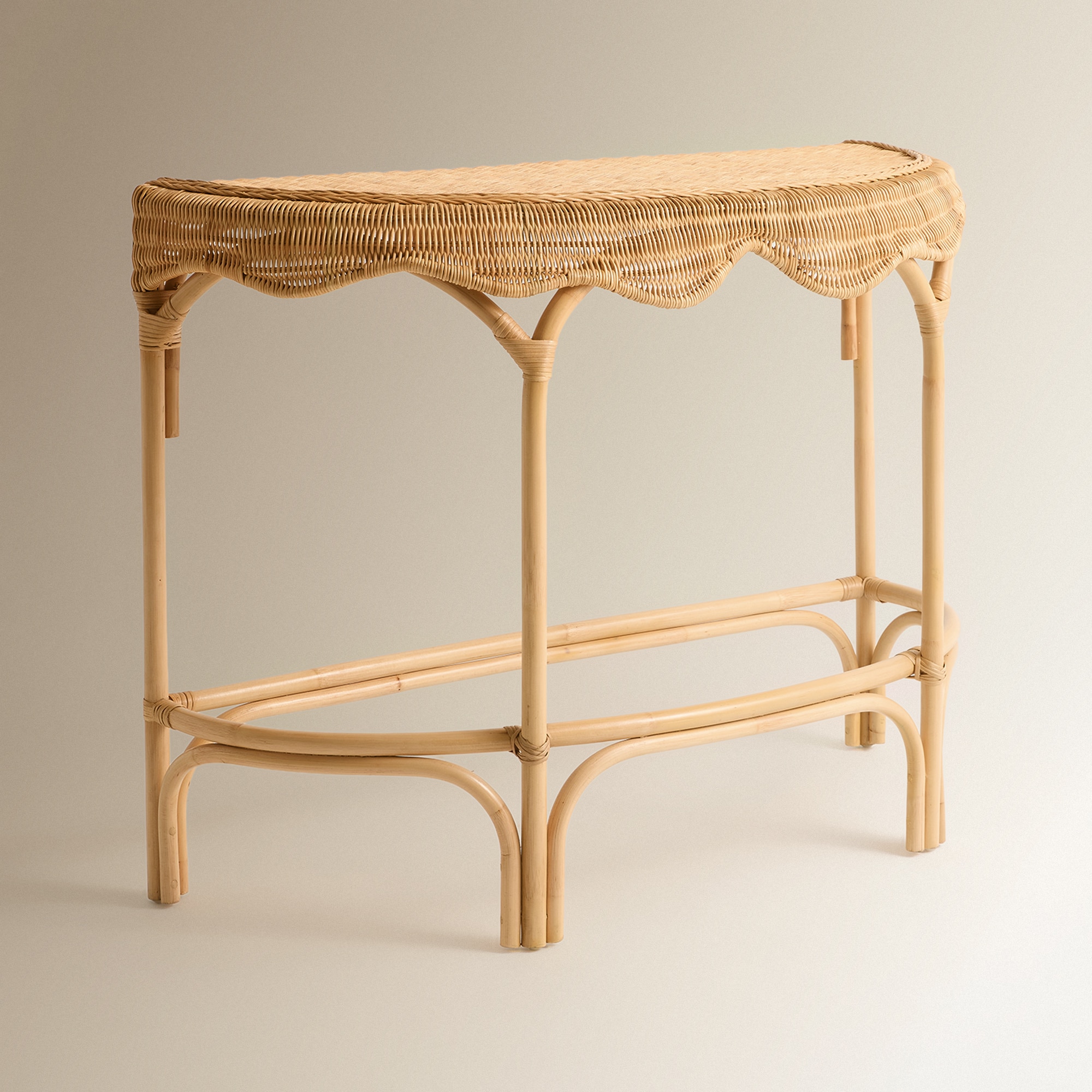 Consola Semicircular de Fibra Natural Brunei Cru-2