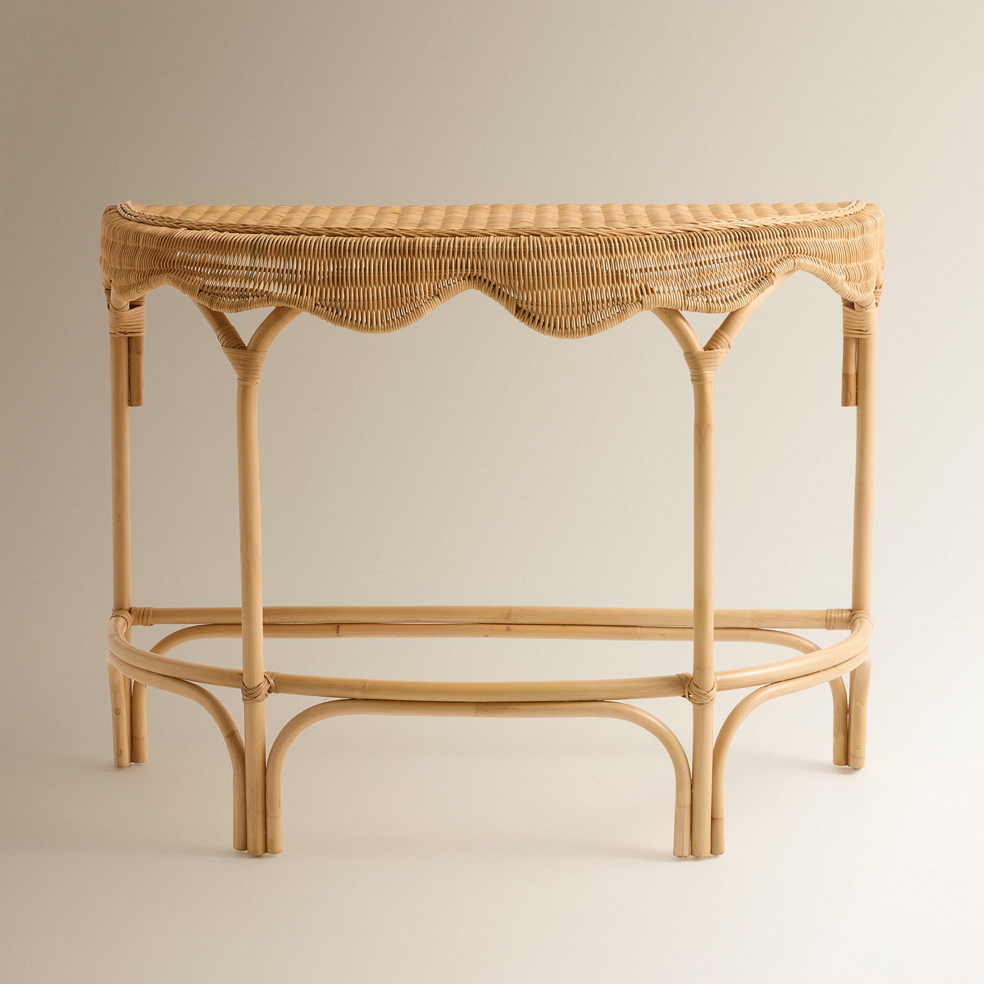 Consola Semicircular de Fibra Natural Brunei Cru-3