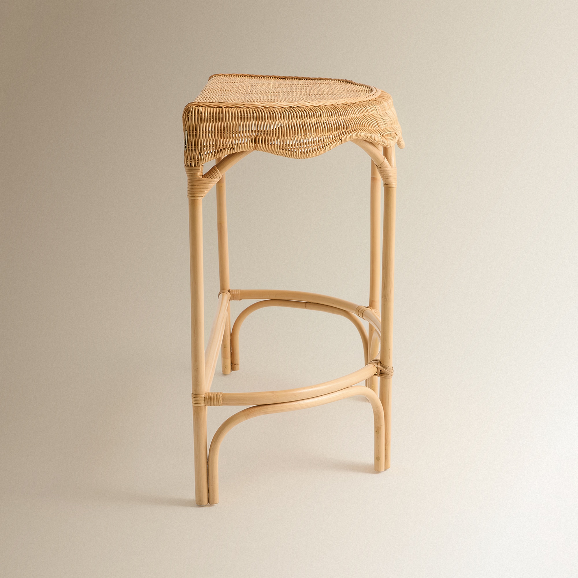 Consola Semicircular de Fibra Natural Brunei Cru-4