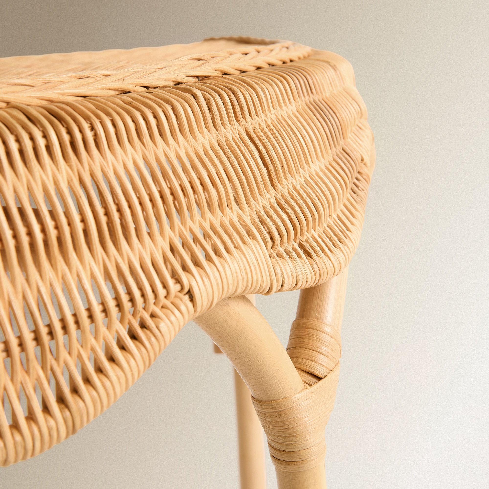 Consola Semicircular de Fibra Natural Brunei Cru-6