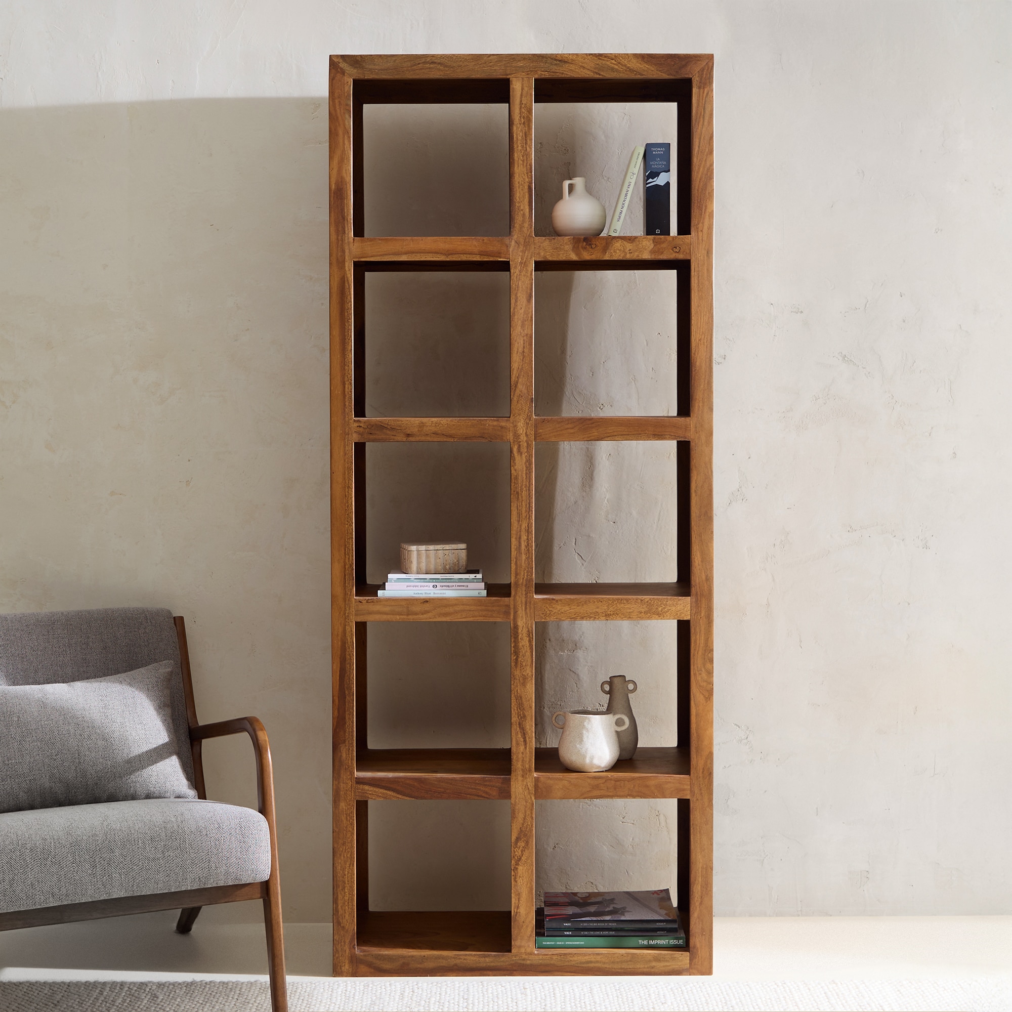 Imagem 0 de Estante de Pau-Rosa com 10 Espaços Bombay