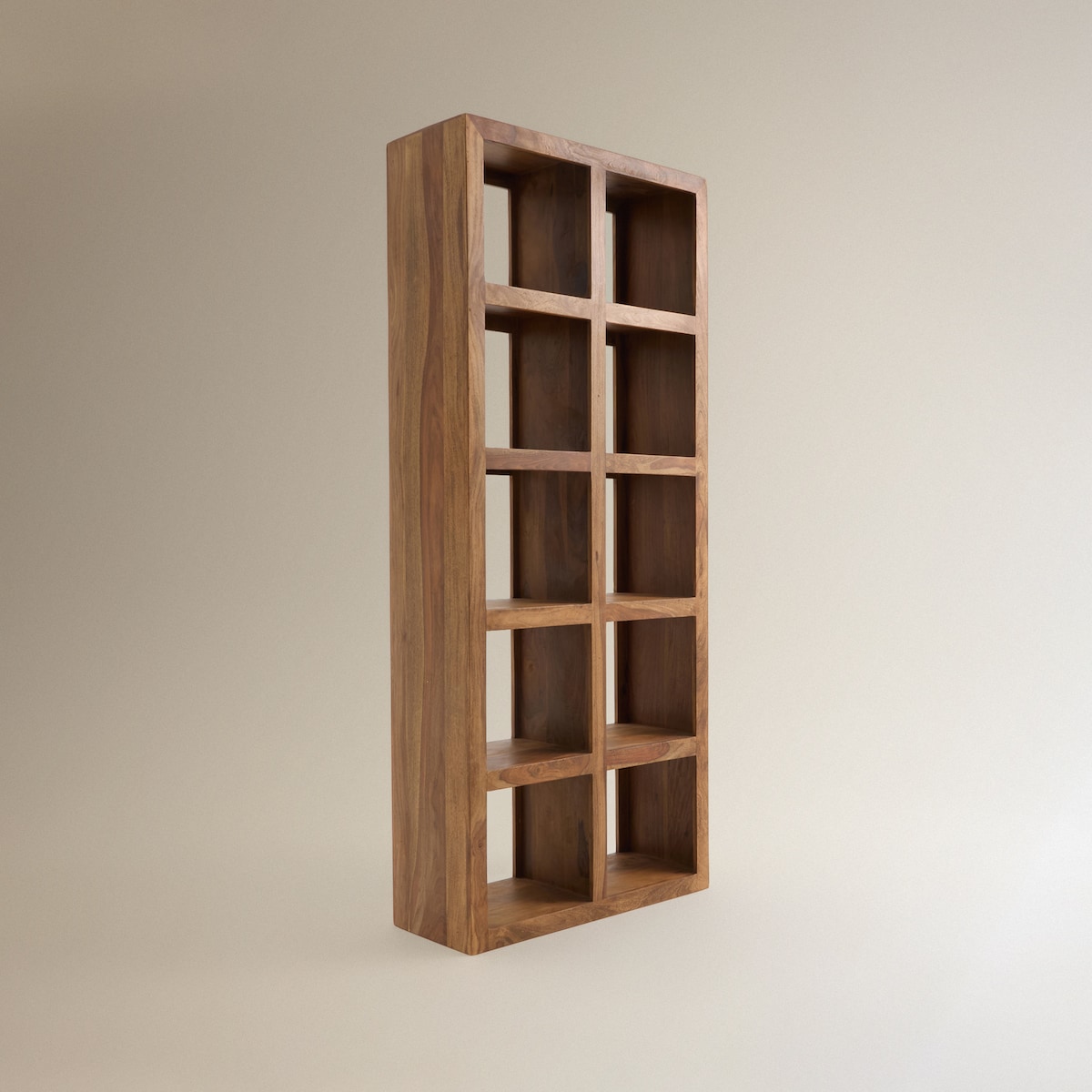 Estante de Pau-Rosa com 10 Espaços Bombay Nogueira-2